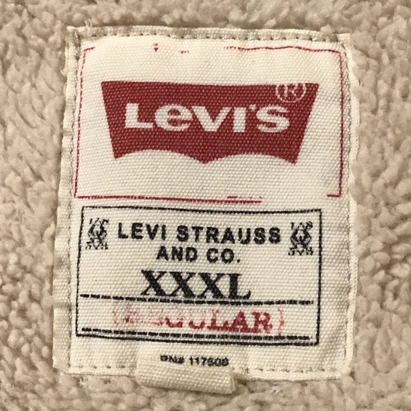 Levis Mens Fleece Lined Shirt Jacket Size 3XL Canvas Chore Barn Shacket Grunge - Picture 12 of 16